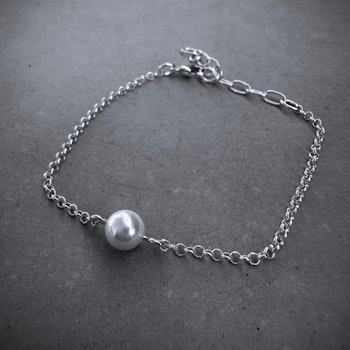Silverarmband Shell Pearl