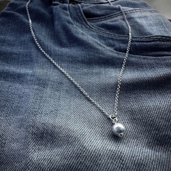 Silverhalsband Shell Pearl