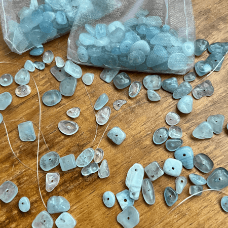 DIY Chipsarmband Akvamarin