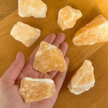 Rå Orange Kalcit