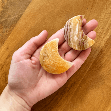 Måne orange kalcit