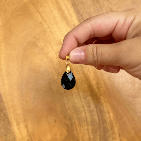 Hänge droppe Svart obsidian