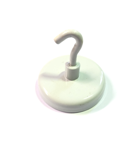 Magnet med krok | vit Ø 40 mm