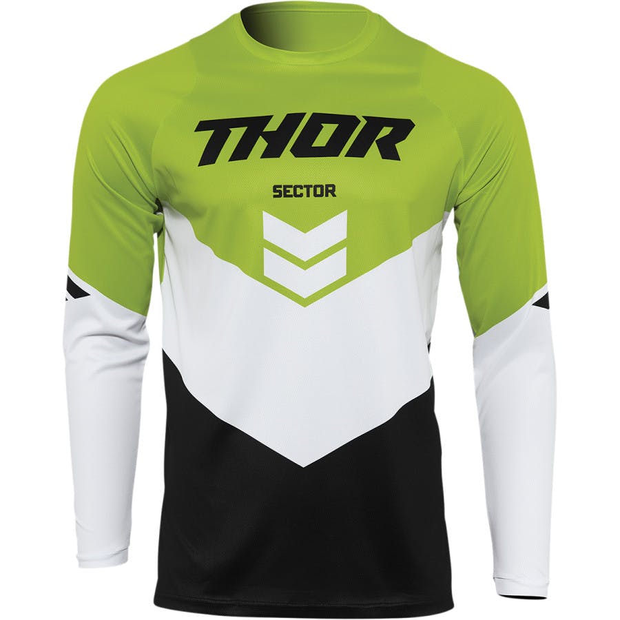 THOR YOUTH SECTOR CHEV BLACK/GREEN JERSEY