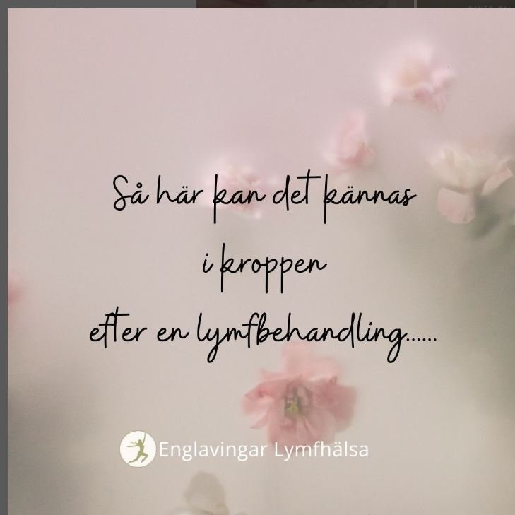 Så här kan det kännas i kroppen efter en lymfbehandling
