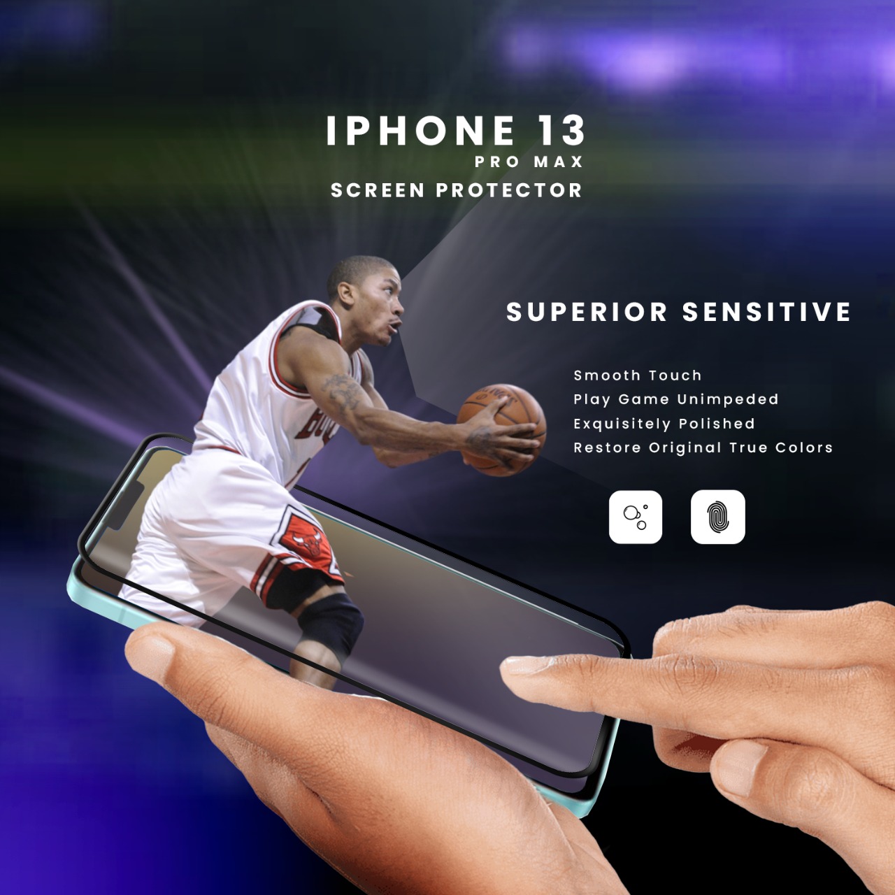 iPhone 13 PRO MAX  - Härdat Glas 9H - Super Kvalitet 3D Skärmskydd