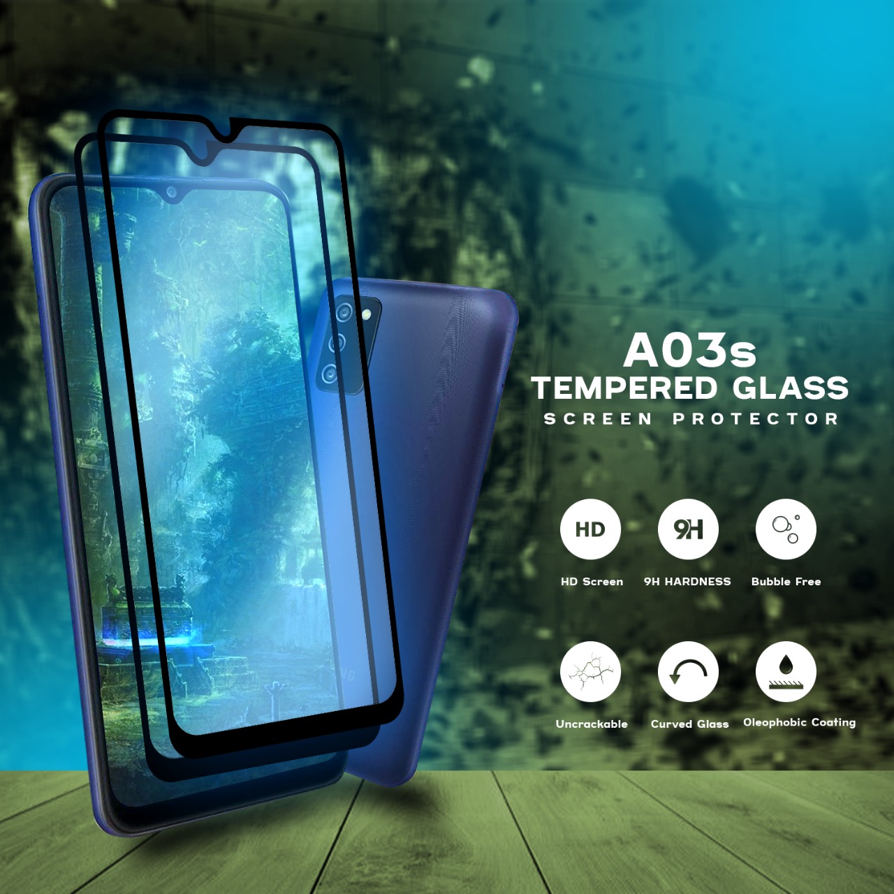 2-Pack Samsung Galaxy A03s - Härdat Glas 9H - Super Kvalitet 3D