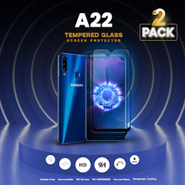 2-pack Samsung Galaxy A22 - Härdat glas 9H - Super kvalitet 3D