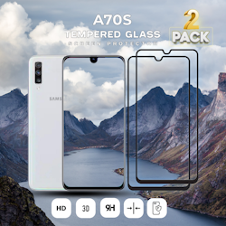 2-PACK Samsung Galaxy A70s - Härdat Glas 9H-Super Kvalitet 3D Skärmskydd