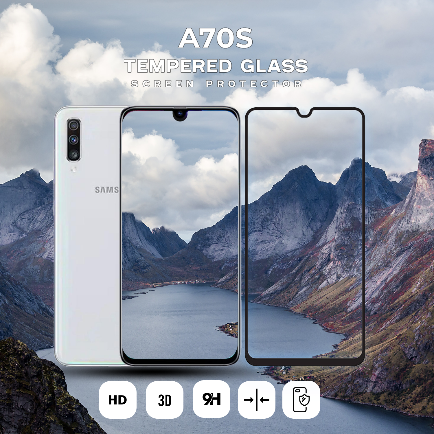 Samsung Galaxy A70s - Härdat Glas 9H-Super Kvalitet 3D Skärmskydd