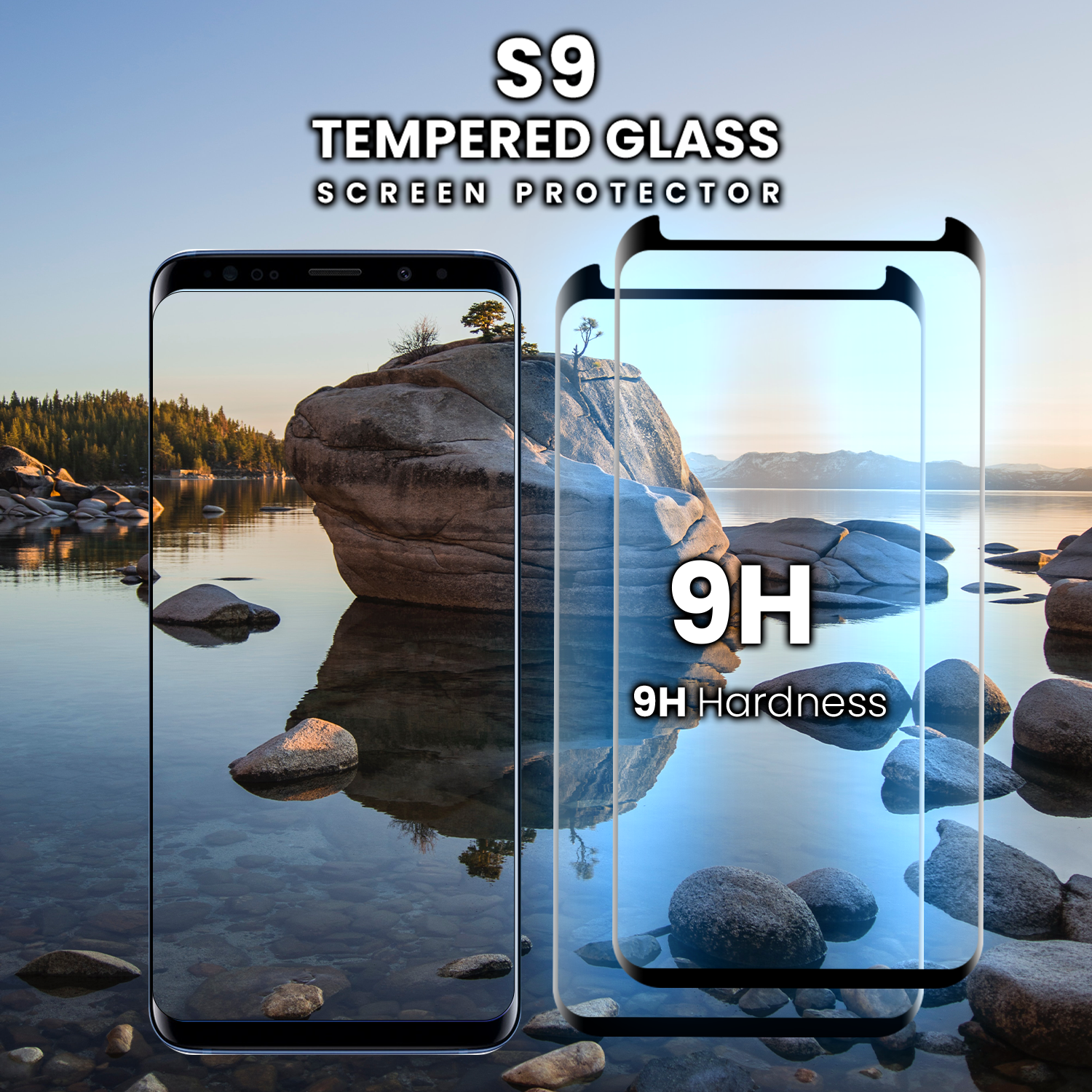 2-Pack Samsung Galaxy S9 - Härdat glas 9H -Super kvalitet 3D Skärmskydd