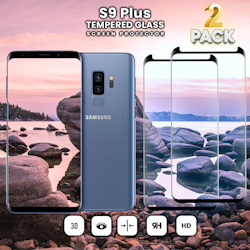 2-Pack Samsung Galaxy S9 Plus - Härdat glas 9H -Super kvalitet 3D Skärmskydd