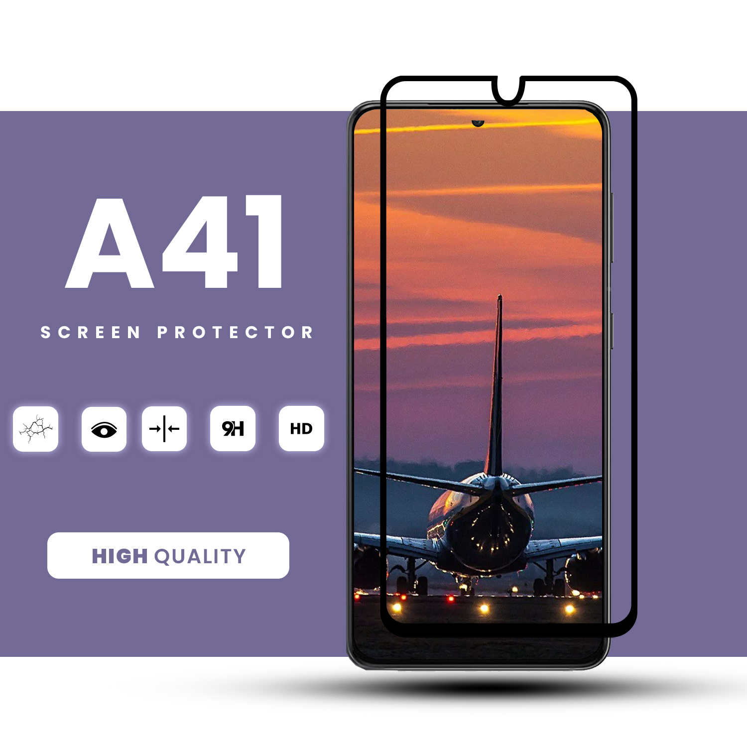 Samsung Galaxy A41 - Härdat Glas 9H - Super kvalitet 3D