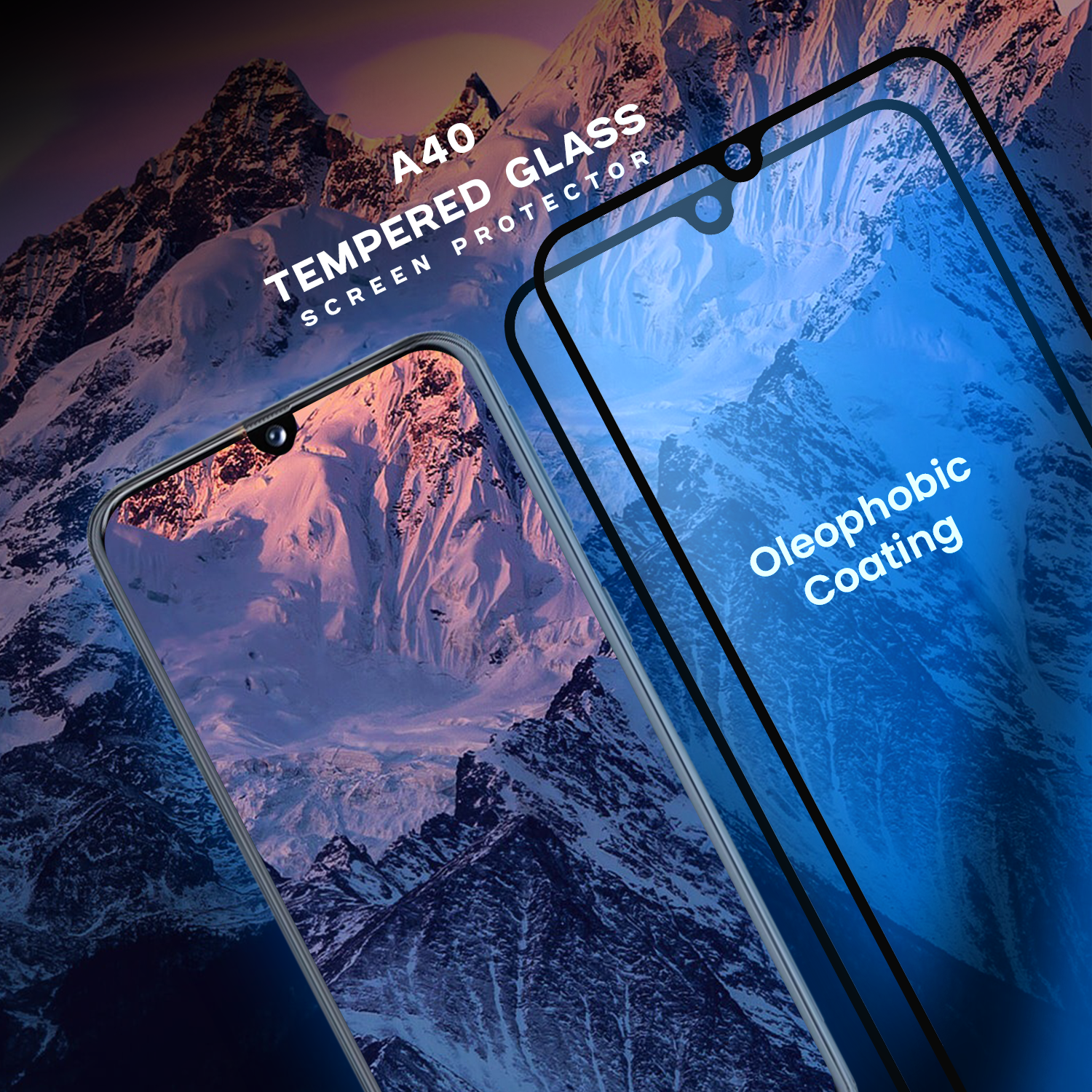 2-PACK Samsung Galaxy A40 - Härdat glas 9H - Super kvalitet 3D