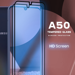 2 Pack Samsung Galaxy A50 - Härdat glas 9H - Super kvalitet 3D