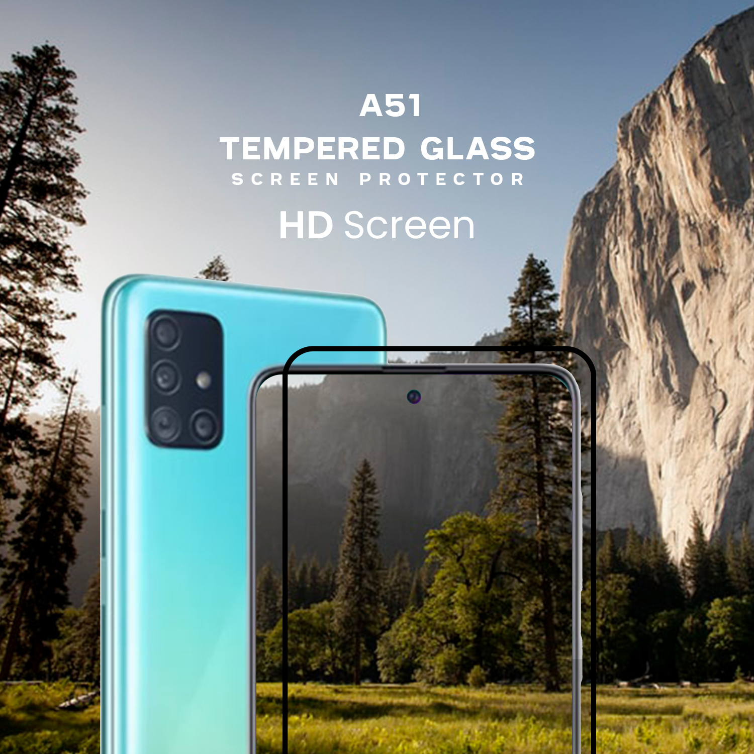 Samsung Galaxy A51 - Härdat glas 9H - Super kvalitet 3D
