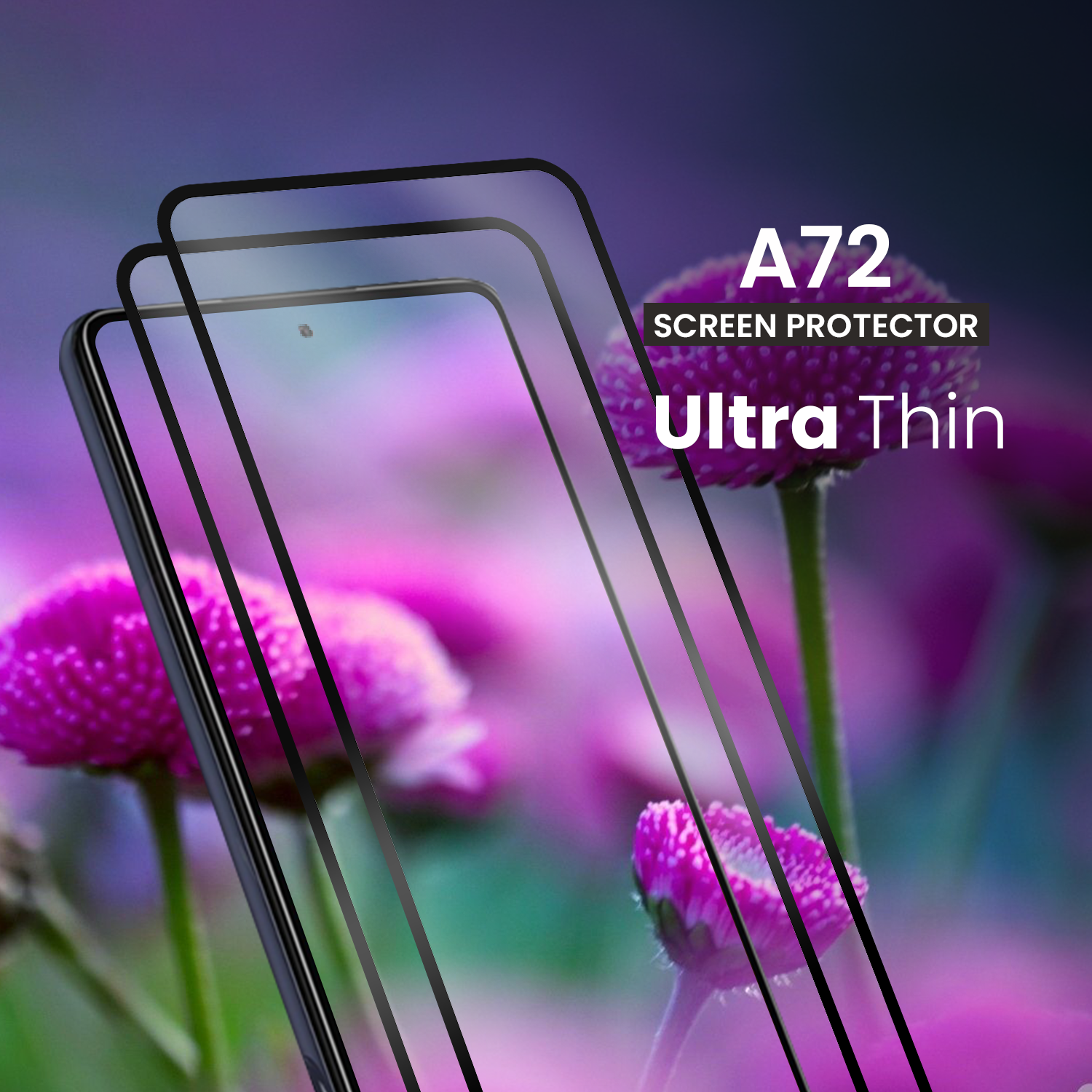 2 Pack Samsung Galaxy A72 - Härdat glas 9H - Super kvalitet 3D