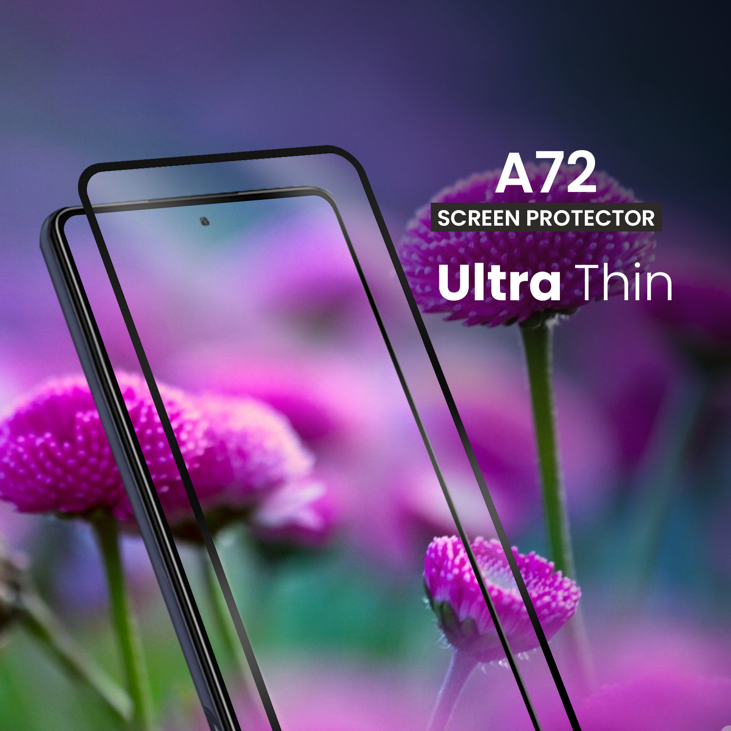 Samsung Galaxy A72 - Härdat glas 9H - Super kvalitet 3D