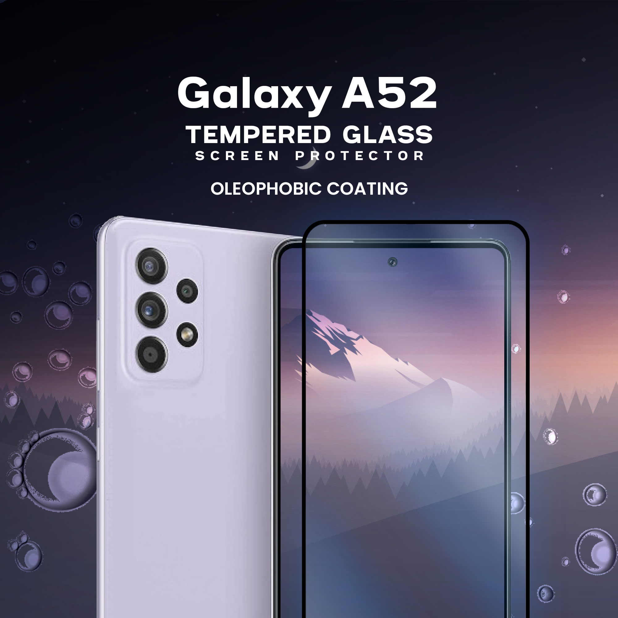 Samsung Galaxy A52 -Härdat glas 9H-Super kvalitet 3D Skärmskydd