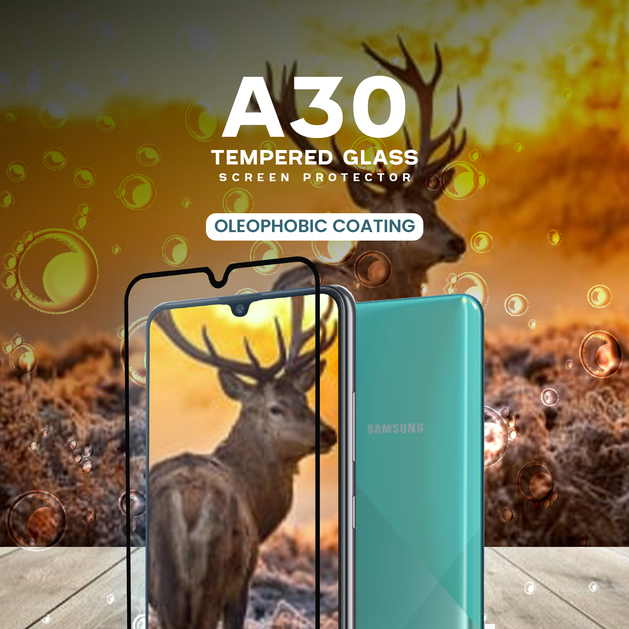 Samsung Galaxy A30 -Härdat glas 9H-Super kvalitet 3D Skärmskydd