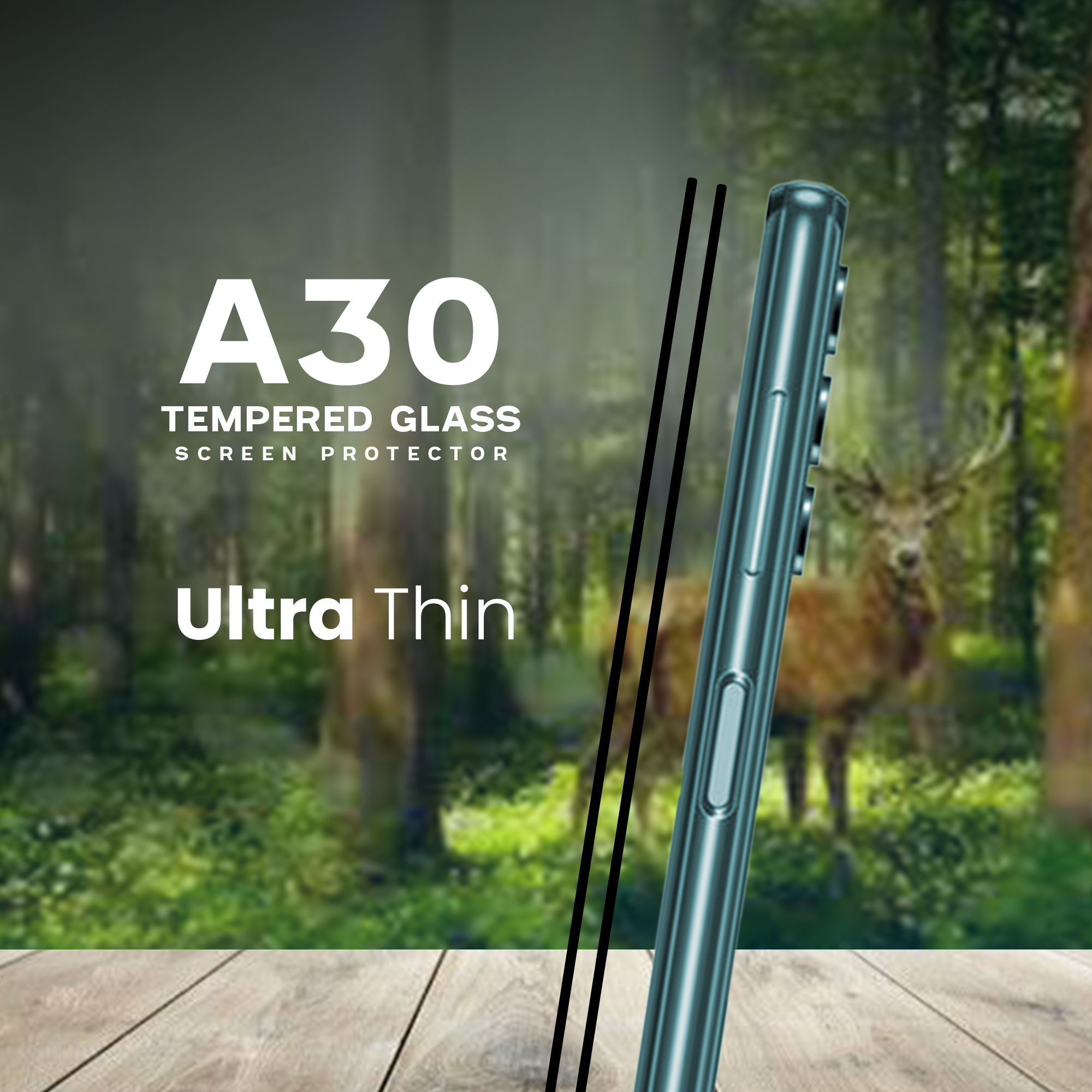 2-PACK Samsung Galaxy A30 -Härdat glas 9H-Super kvalitet 3D Skärmskydd