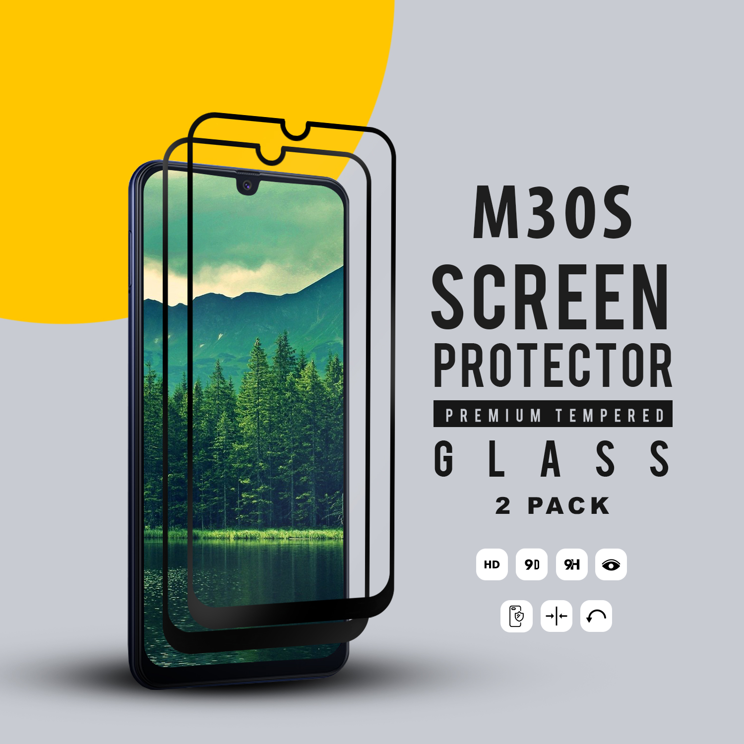 2-Pack Samsung Galaxy M30s - Härdat glas H9 - Top kvalitet 3D