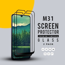 2-Pack Samsung Galaxy M31 - Härdat glas H9 - Top kvalitet 3D