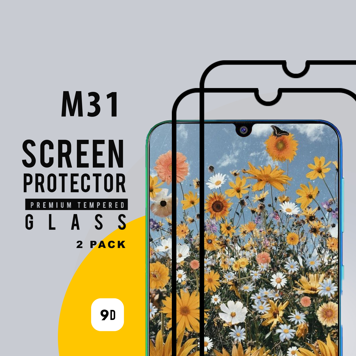 2-Pack Samsung Galaxy M31 - Härdat glas H9 - Top kvalitet 3D