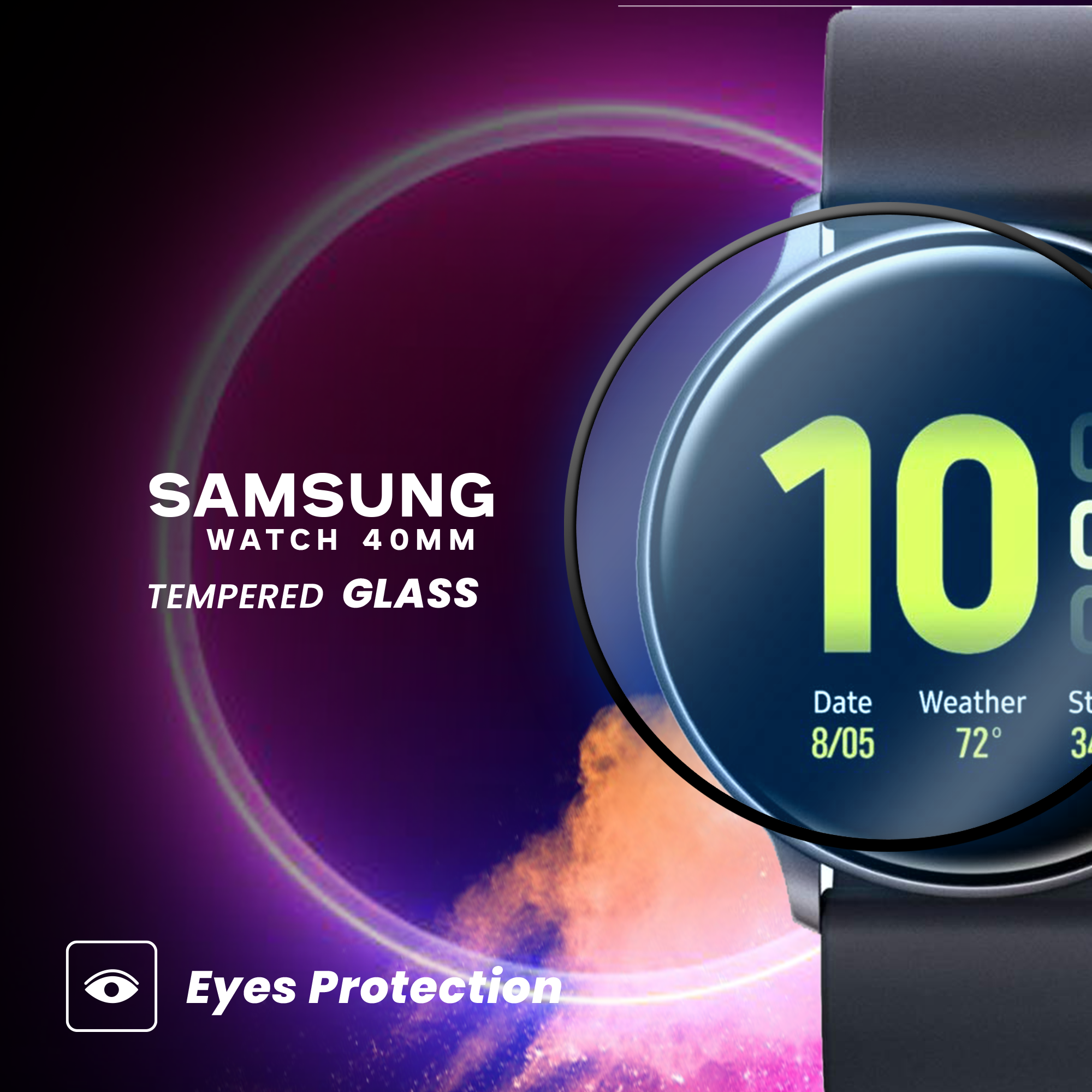 Samsung Watch 40mm - Härdat glas 9H - Super kvalitet 3D