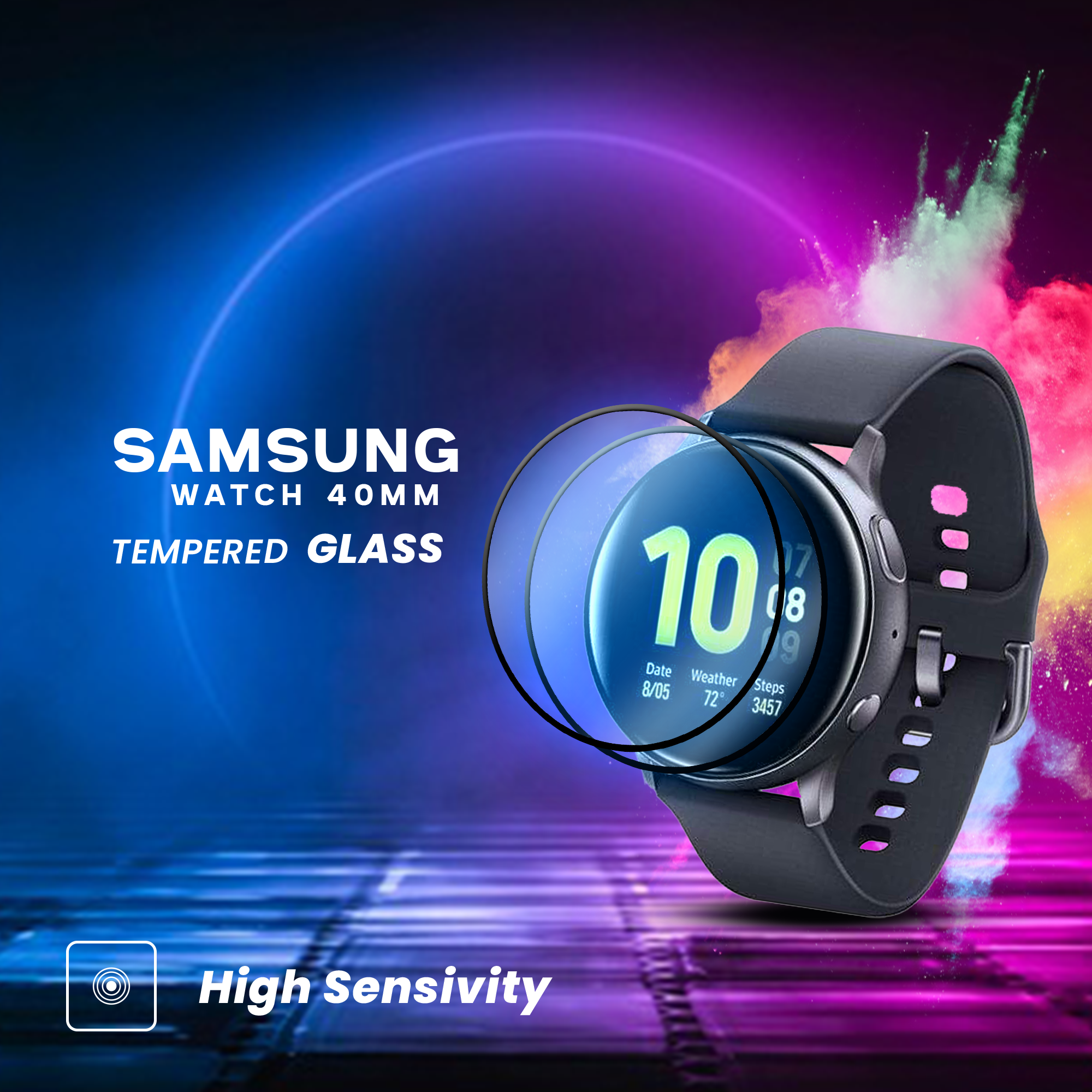 2-PACK Samsung Watch 40mm - Härdat glas 9H - Super kvalitet 3D