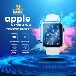 2-PACK Apple Watch 40mm – Härdat glas 9H – Super kvalitet 3D Skärmskydd