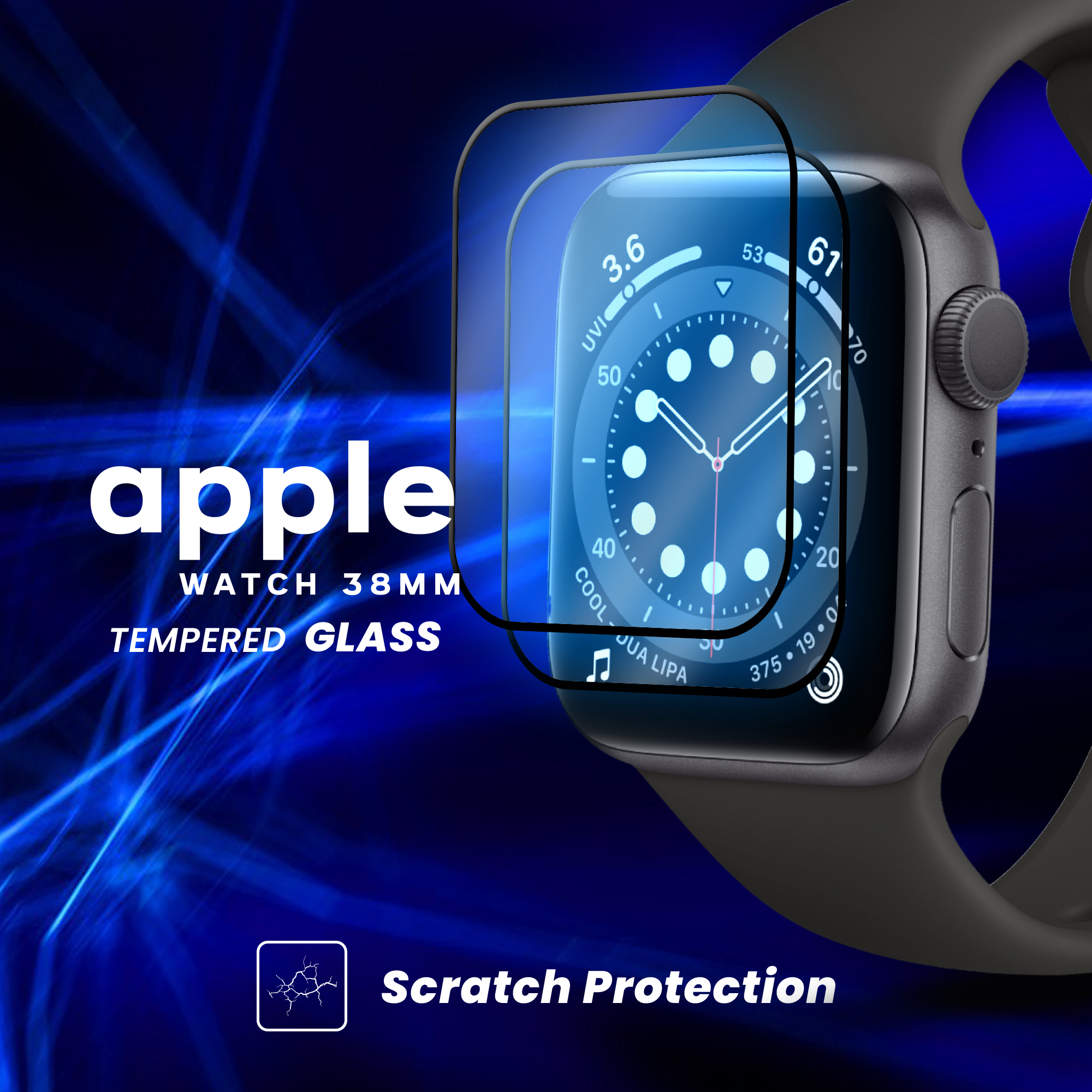 2-PACK Apple Watch 38mm – Härdat glas 9H – Super kvalitet 3D Skärmskydd