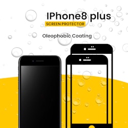 2-PACK Skärmskydd Iphone 8 PLUS Svart - Härdat Glas Skärmskydd 9H - HD