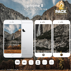 2 PACK iPhone 7 Vit Skärmskydd - 9H Härdat Glas - 3D Super Kvalitet