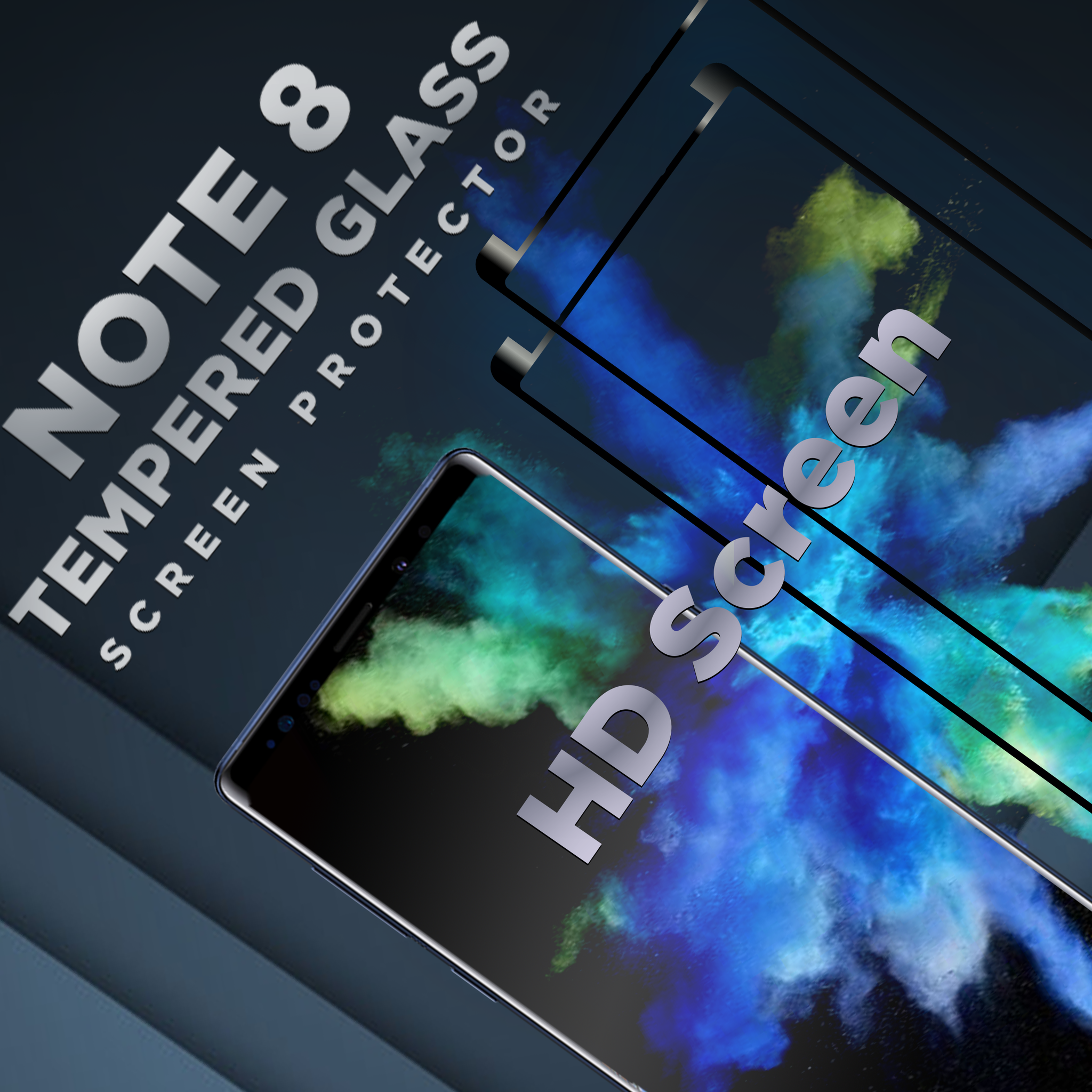 2 Pack Samsung Galaxy Note 8 - Härdat glas 9H -Super kvalitet 3D