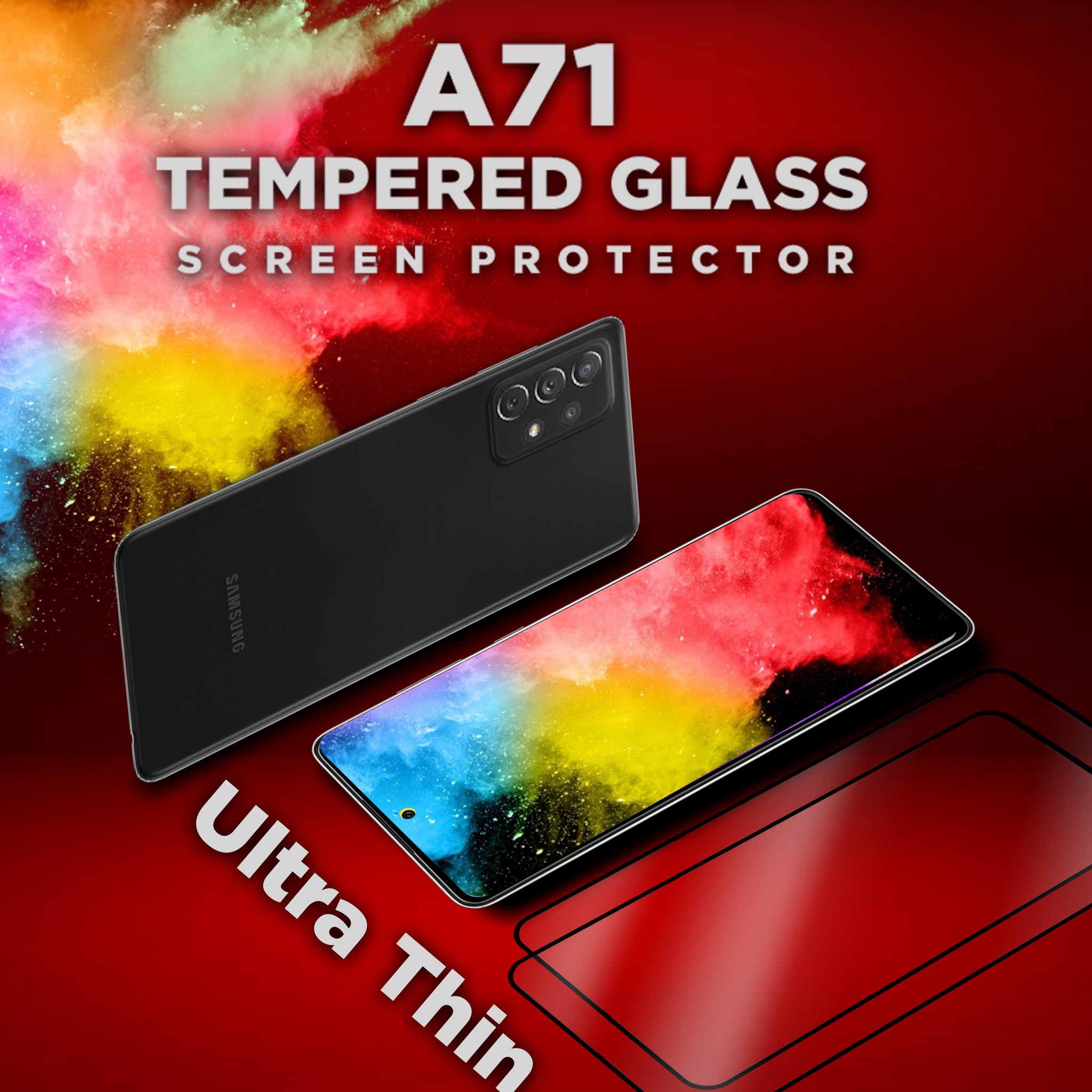 2-PACK Samsung Galaxy A71 - Härdat glas 9H - Super kvalitet 3D