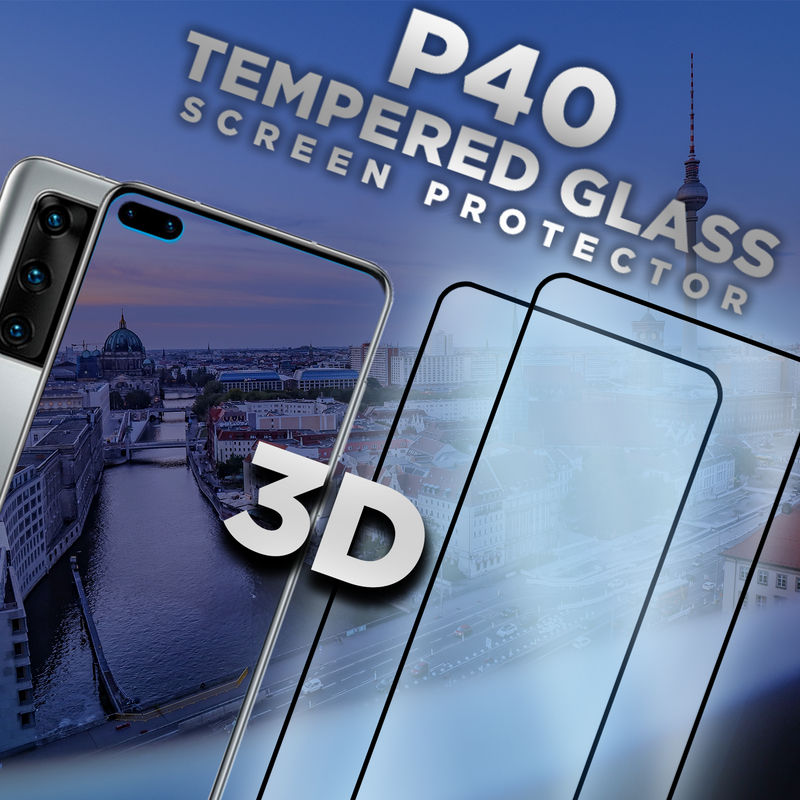 2 Pack Huawei P40 - Härdat glas 9H – 3D Super kvalitet