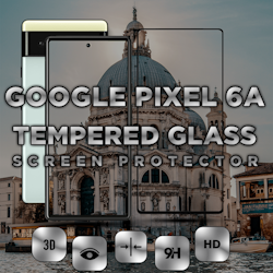 Google Pixel 6A - 9H Härdat Glass - Super kvalitet 3D