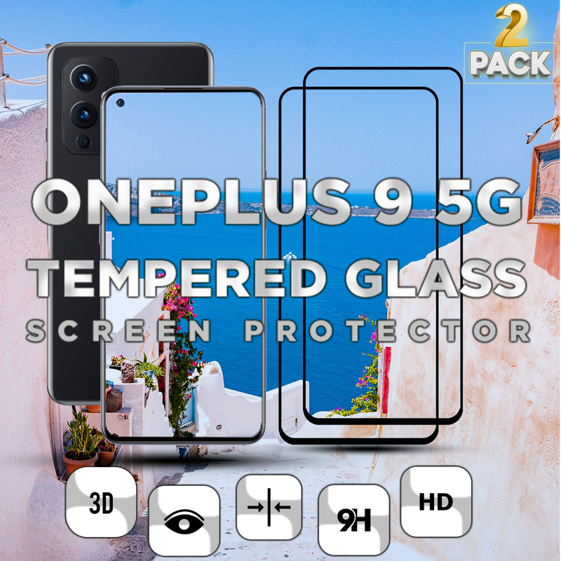 2 pack OnePlus 9 5G - 9H Härdat Glass - Super kvalitet 3D