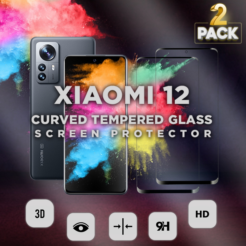 2 Pack Xiaomi 12 - 9H Härdat Glass - Super kvalitet 3D