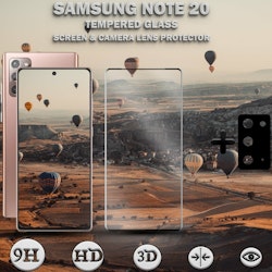 1-Pack Samsung Note 20 Skärmskydd & 1-Pack linsskydd - Härdat Glas 9H - Super kvalitet 3D