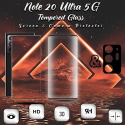 1-Pack Samsung Note 20 Ultra 5G Skärmskydd & 1-Pack linsskydd - 9H GLAS