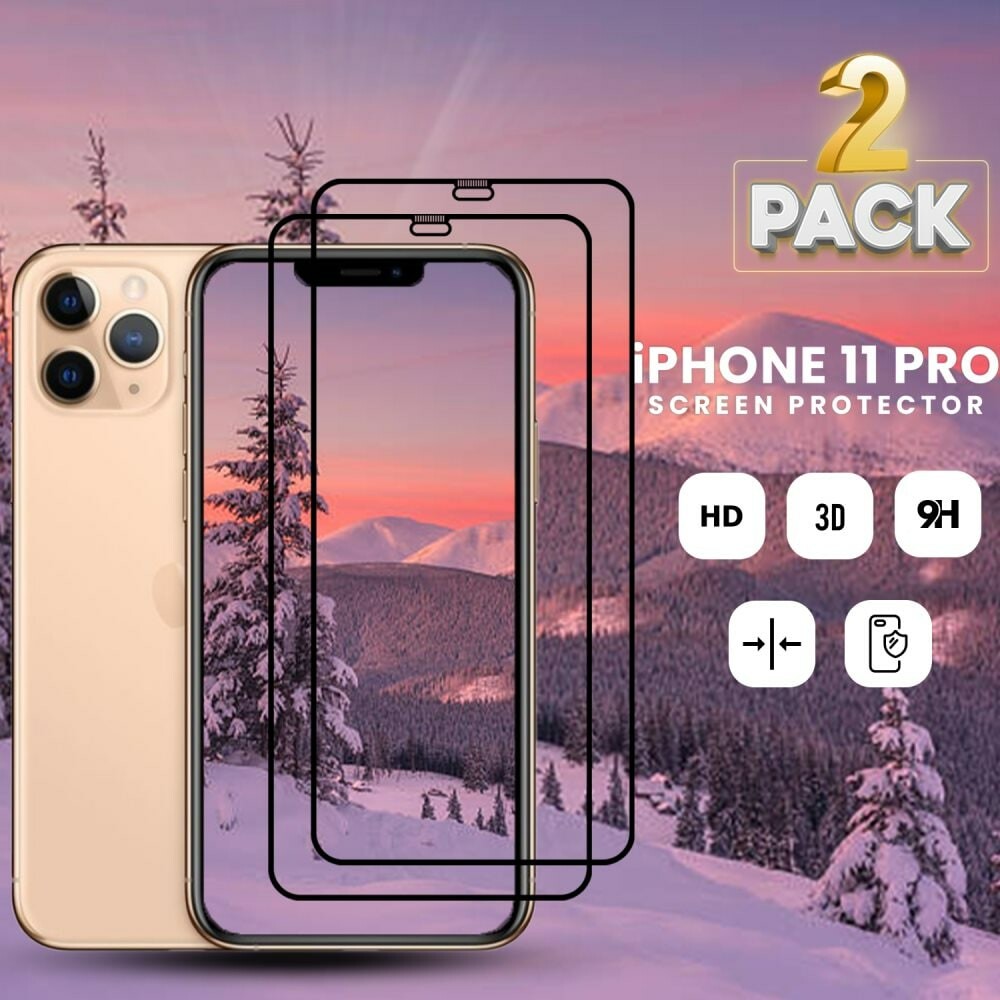 2-Pack iPhone 11 Pro - Härdat Glas 9H - Super Kvalitet 3D Skärmskydd