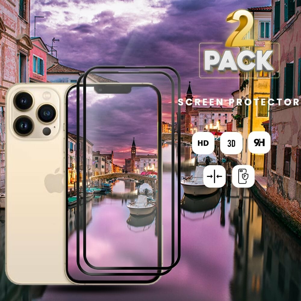 2-Pack iPhone 13 PRO MAX - Härdat Glas 9H - Super Kvalitet 3D Skärmskydd