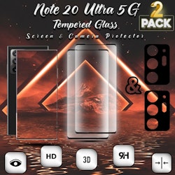 2-Pack Samsung Note 20 Ultra 5G Skärmskydd & 2-Pack linsskydd - 9H GLAS