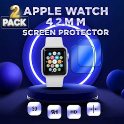 2 Pack Apple Watch 42mm -Härdat glas 9H – Super kvalitet 3D