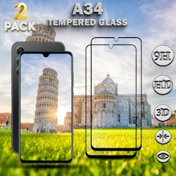 2-Pack Samsung Galaxy A34 - 9H Härdat Glass - 3D Super Kvalitet