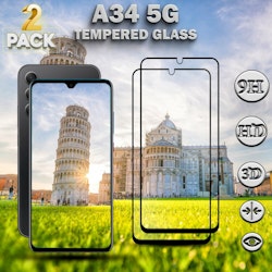 2-Pack Samsung Galaxy A34 (5G) - 9H Härdat Glass - 3D Super Kvalitet