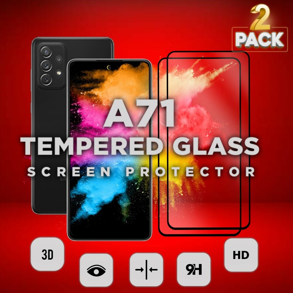2-PACK Samsung Galaxy A71 - Härdat glas 9H - Super kvalitet 3D