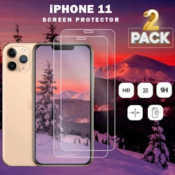 2-pack Iphone 11 - 9H Härdat glas - Super kvalitet -3D Skärmskydd